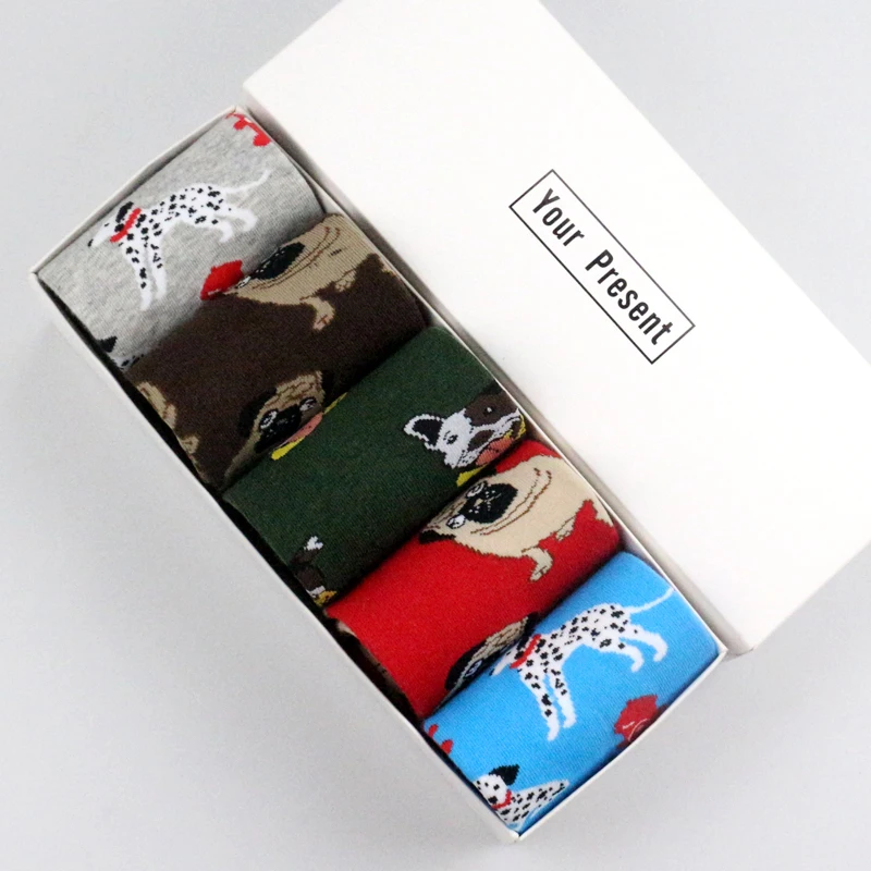 Crew Cool Socks Hosiery Dog Pet Pug Shiba Inu Beagle Buldog Socks Women Men Unisex Winter Cotton Happy Socks Male