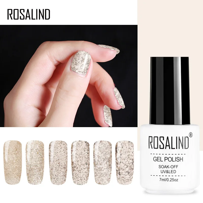 1 шт. Блестящий УФ светодиодный Гель лак отмачиваемый для ногтей цвет шампанского