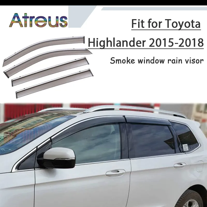 

Atreus 1 комплект ABS Дождь дым окно козырек для Toyota Highlander XU50 2015 2016 2017 2018 аксессуары