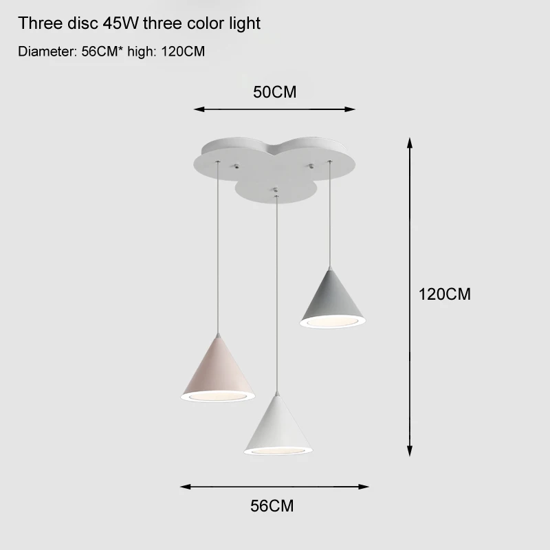 3 lamps round Люстры для столовой гостиной лампы Макарон цвет конус shap тело дома освещение Deckenleuchte Lamparas De Techo - Цвет абажура: 3 lamps round