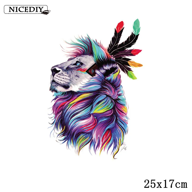 ND-TH0755 Nicediy животные акварельные пластыри железные Пластыри для одежды теплопередача виниловая наклейка Лев енот аппликация моющийся значок - Цвет: ND-TH0755