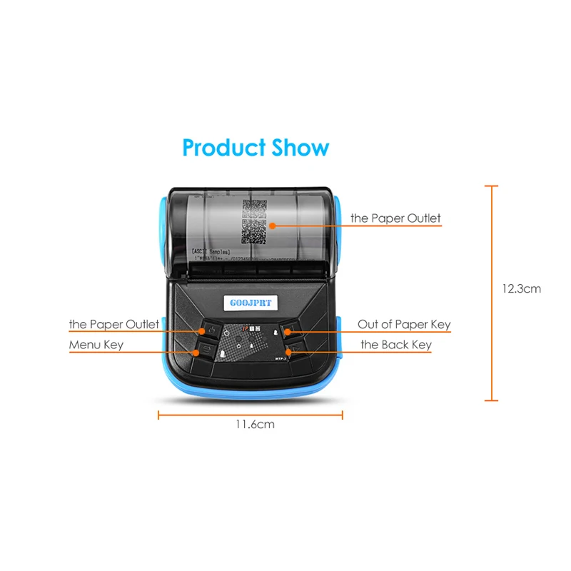 GOOJPRT MTP-3 80 мм Bluetooth 2,0 Мини термопринтер изысканный легкий дизайн Портативный чековый принтер для Android Ios Wi-Fi