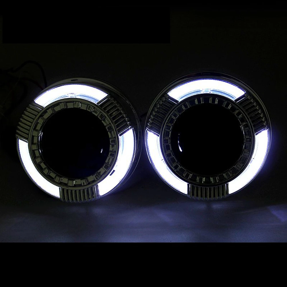 2шт 3,0 дюймов led день бег led глаза ангела день бег Биксенон проектор кожухи объективов белый цвет hid xenon комплект фар DIY