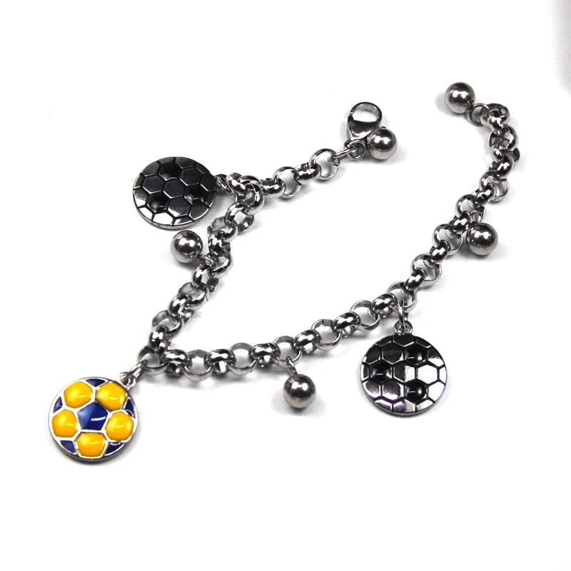 Aibeiou футбольная Подвеска из нержавеющей стали rolo chain braclelet для Кубка мира горячая