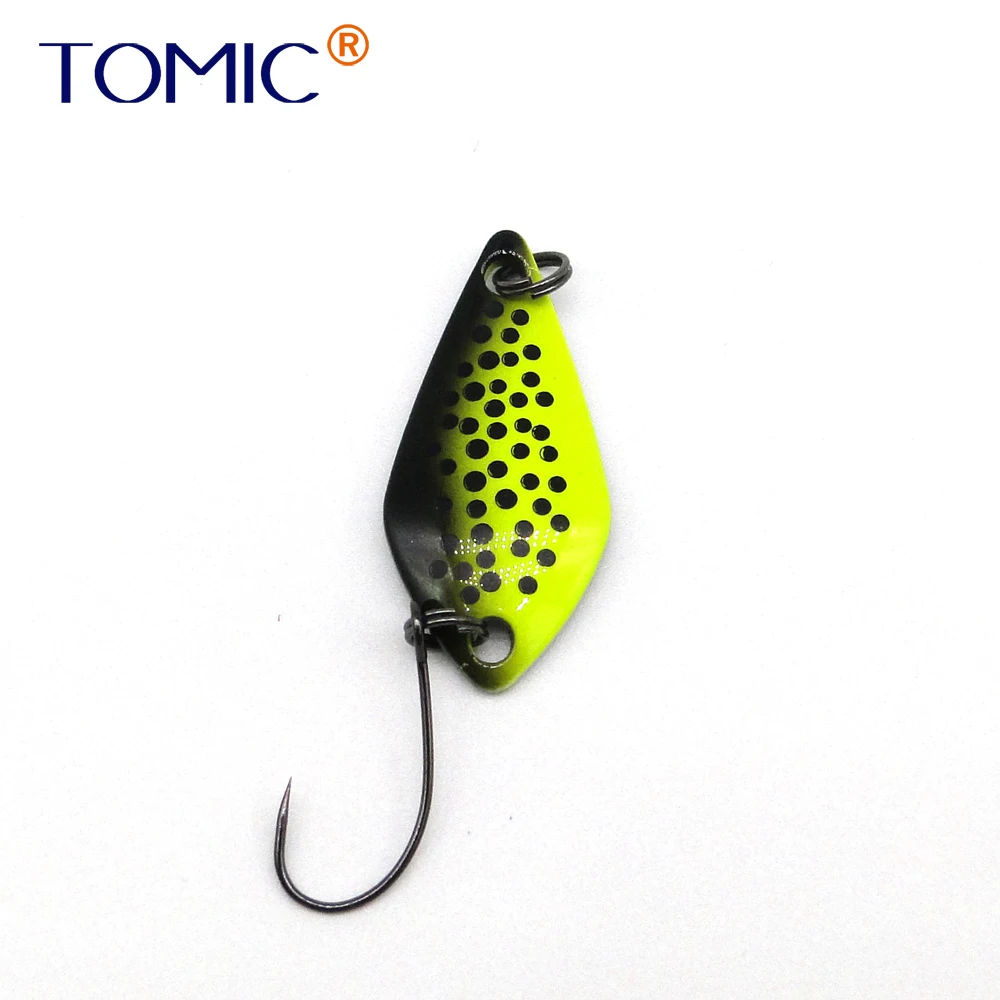 Tomic 6 шт. качественные рыболовные приманки микро Литые металлические ложки яркий перламутровый цвет твердая приманка Спиннер форель зона поток pesca
