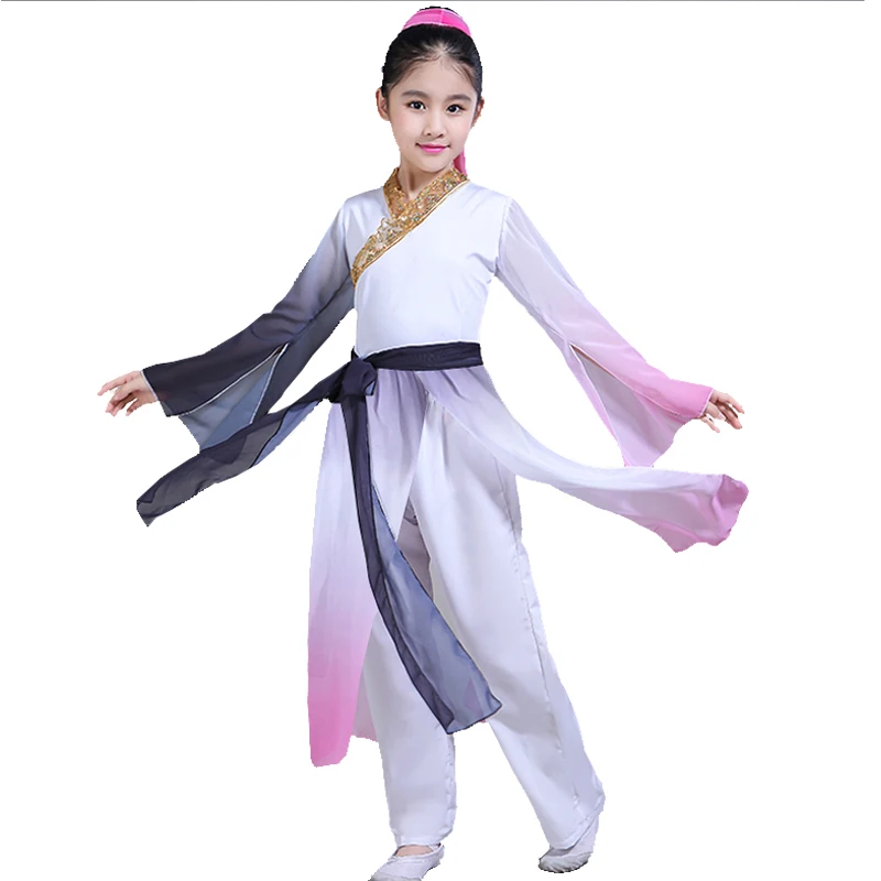 Новый стиль Детские Классические танцевальные костюмы Hanfu элегантная