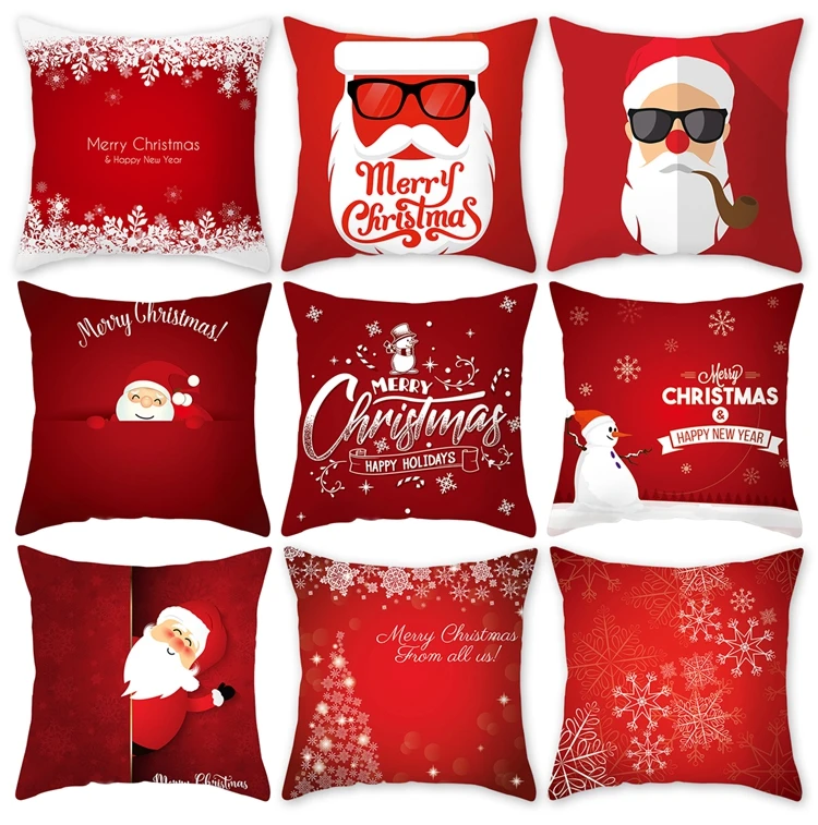 QIFU 45x45cm Elk Snowflake Santa Claus Christmas Pillowcase Christmas Decor for Home Christmas Navidad Xmas New Year