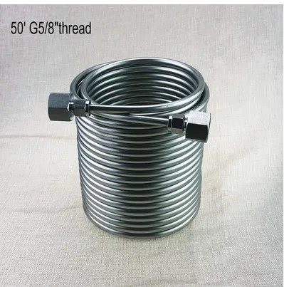 

50' Stainless Steel Coil Tube Immersion Wort Chiller Beer/Wine Cooler Home Beer Brew Heat Exchanger/Vortkylare Rostfri kyla