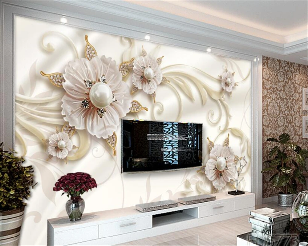 Обои на заказ Континентальный рельефный узор украшения ТВ фон настенная
