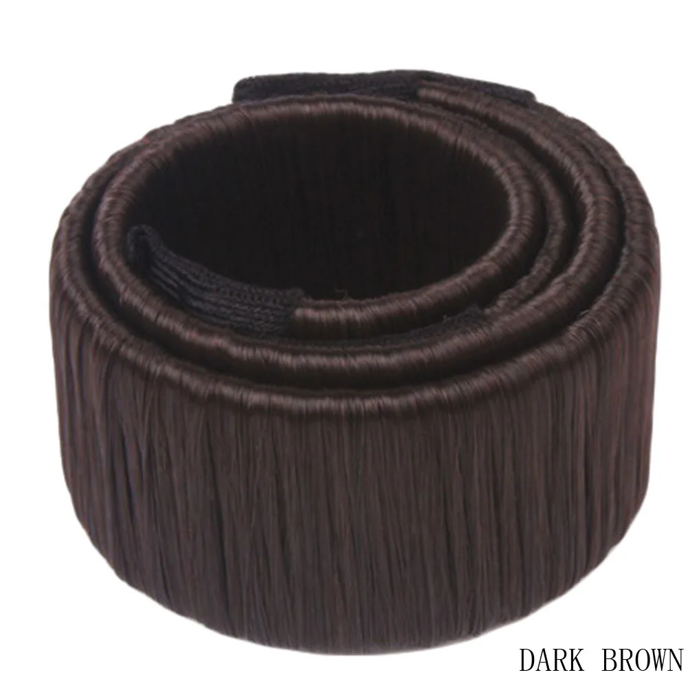 Dark Brown 1 шт. для женщин, девушек, детей Magic кольцо для укладки волос Бун чайник Бывший Твист заколка для прически DIY пончики пучок волос инструменты Шнуровых - Цвет: Dark Brown