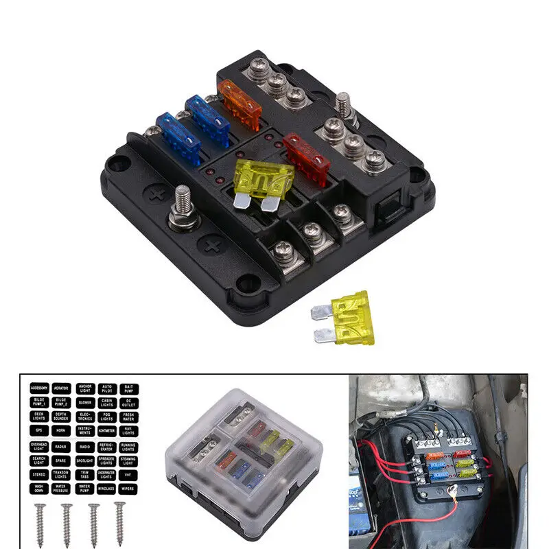 12V 32V 6 Way автомобильный держатель предохранителя вольт Стандартные лезвия реле