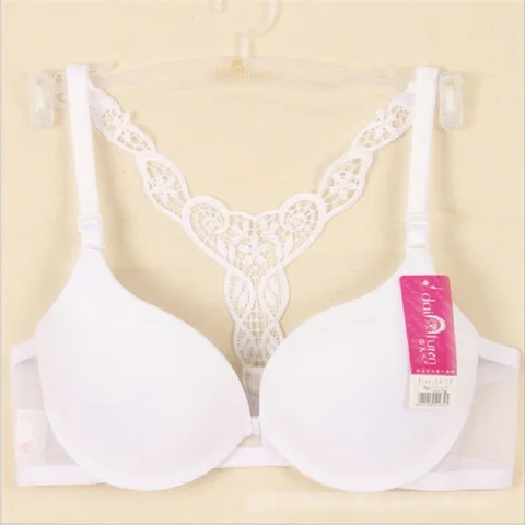 Sexy Bra Type Y Embroidery Beautiful Back Seamless Front Buckle Gathering Push Up Women Bra Intimate Bralette Lingerie Lady