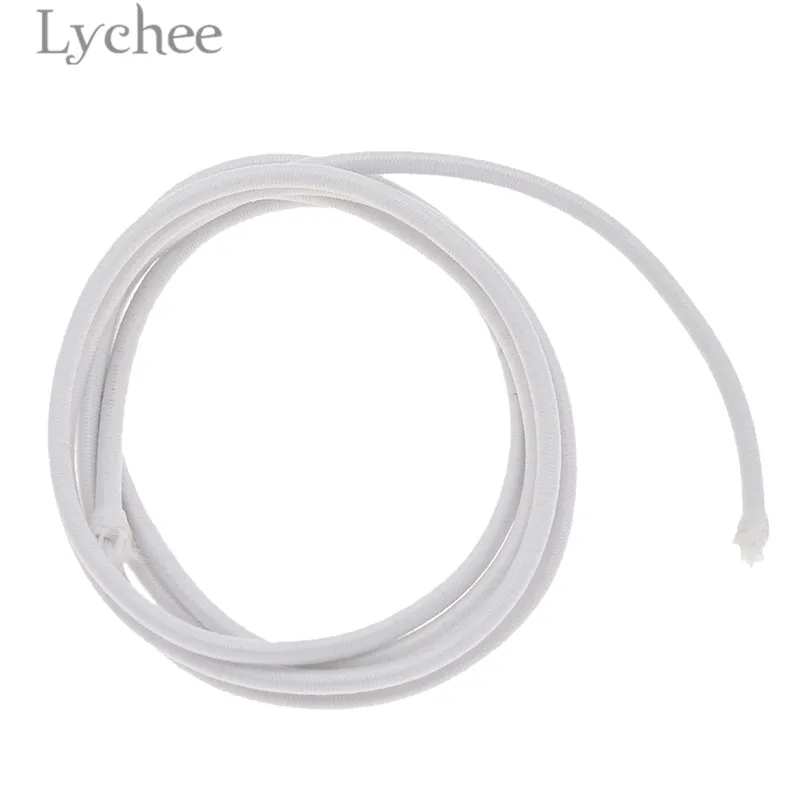 Lychee 5 ярдов 2,5 мм круглый эластичный шнур черный белый эластичная лента DIY швейный материал для одежды