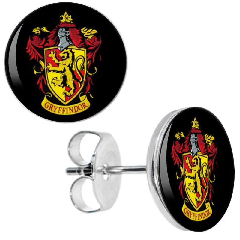 Серьги-гвоздики оптом Gryffindor колледж символ серьги из нержавеющей стали шпильки для мужчин и женщин серьги 8 мм 10 мм AW5204