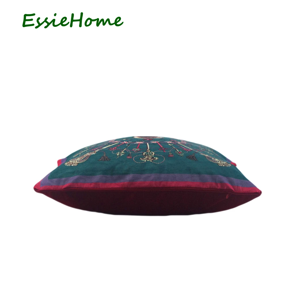 Мягкая Бархатная подушка в стиле рококо ESSIE HOME с принтом виде красного круга|cushion