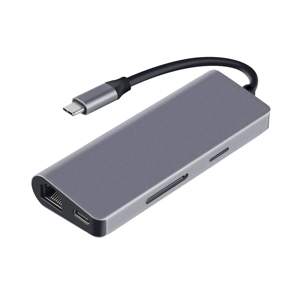 7 в 1 USB C концентратор USB-C HDMI 4K Gigabit Ethernet Rj45 адаптер USB 3,1 SD/TF кард-ридер для MacBook Pro iPad type C концентратор Hdmi USB