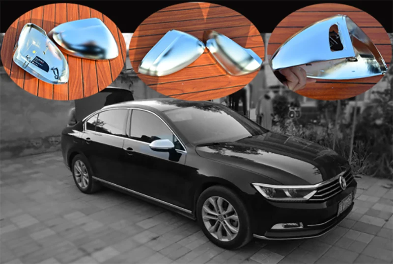 Для Volkswagen Passat Magotan B8 CC Rline хром матовый боковое Крыло зеркала крышки Серебро Матовый