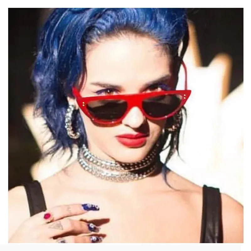 Новинка 2018 солнцезащитные очки кошачий глаз женские небольшие треугольные с