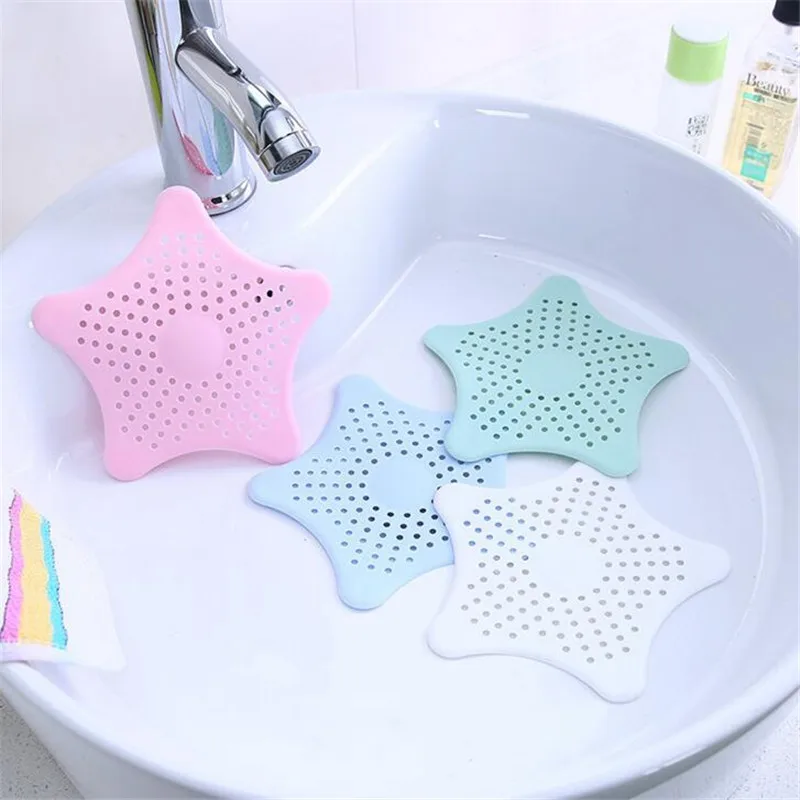 WSOMIGO Starfish Sucker Sink Vegetable Filter Silicone Anti-blocking Suckers Kitchen Accessories Leave Gadgets-S |