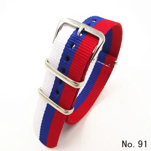 

1PCS High quality 20MM Nylon Watch band NATO straps waterproof watch strap Russian flag color-5101