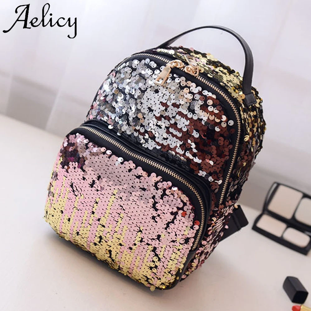 Aelicy женская модная школьная сумка с блестками дорожная школьный рюкзак высокого
