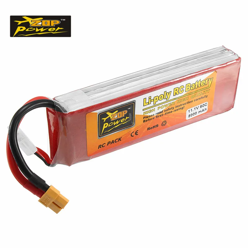 Аккумуляторная Lipo батарея ZOP Power 11 1 в 5000 мАч 3S 60C XT60 Разъем для RC Quadcopter Запасные