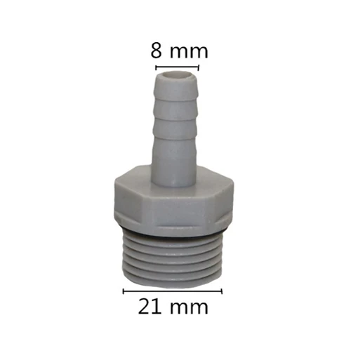 8 x 21 mm Пластик-Сталь прямой соединитель сад аквариумный воздушный насос разъем шланга 3/", 1/2" резьба до 6/8/10/12 мм Соединительная муфта шланга для - Цвет: 8 x 21 mm