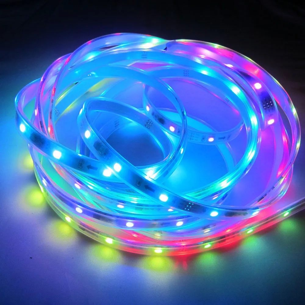 Водонепроницаемая светодиодная лента RGB ws2811 ws2812 5 м 12 В 5050 Светодиодная в 30/60/144