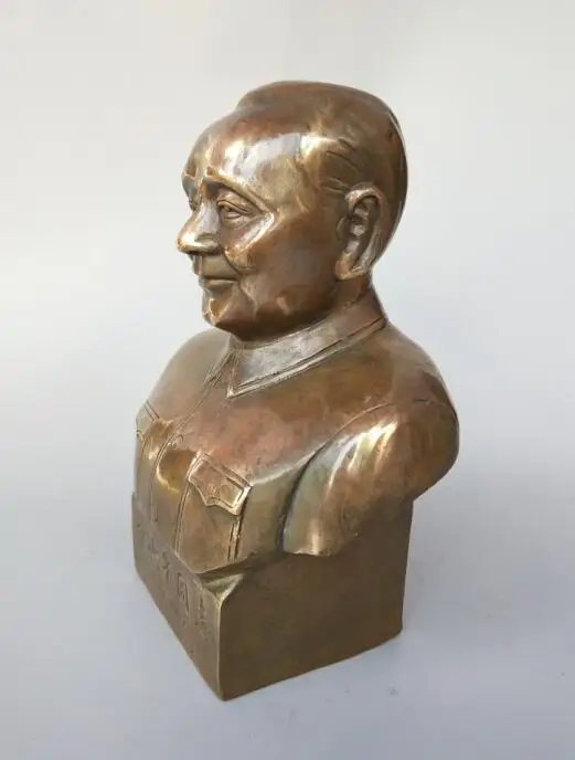 Китайская Чистая латунь Великий лидер Дэн Сяопин статуя | Дом и сад