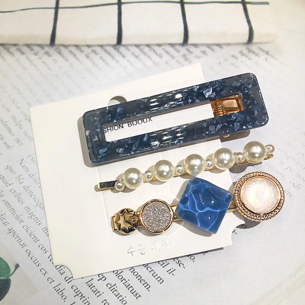 3 шт./компл. жемчуг ацетат металлический зажим для волос Hairband для Для женщин для девочек; Новинка модные шпильки Заколки Головные уборы Аксессуары для укладки волос