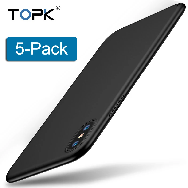 TOPK [5-Pack] роскошный Ультратонкий Мягкий ТПУ чехол для телефона iPhone X XR Xs Max 5 SE 6 7 8 6p 7p