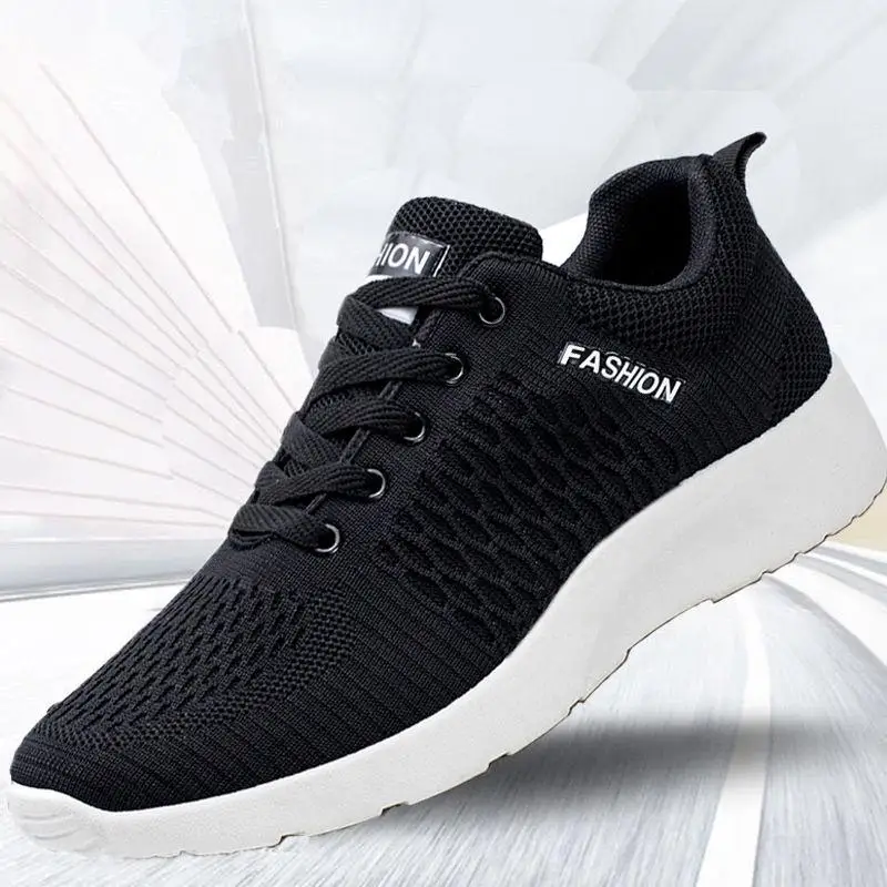 Мужские кроссовки с дышащей сеткой Повседневные Легкие на плоской подошве