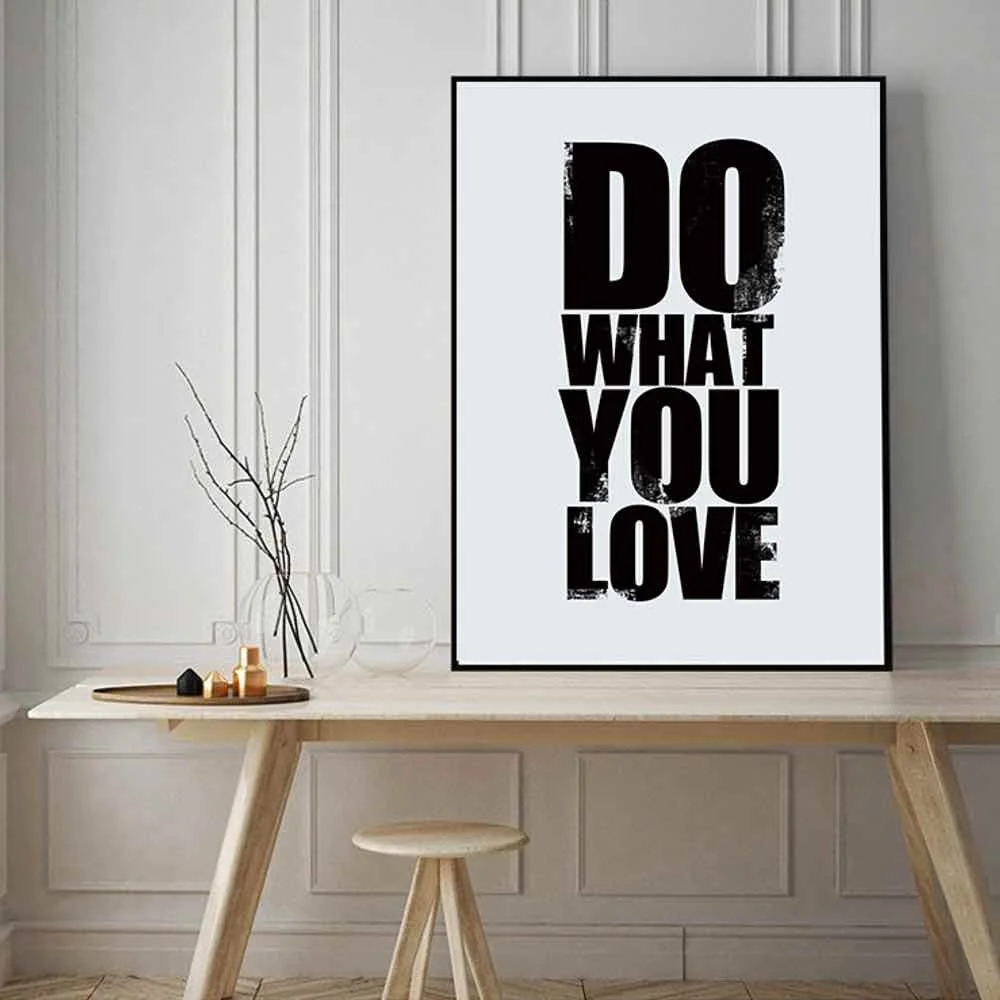 HAOCHU Do What You Love слоган Картина на холсте для Гостиная домашний декор настенная