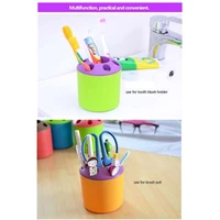 1pcs 10 59 5cm colorful bathroom multi function desktop pen toothbrush toothpaste box cup holder container tool