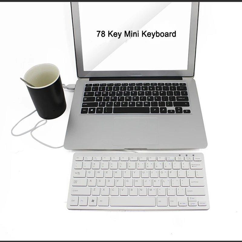 Ультратонкая 78 клавиш Проводная клавиатура мини USB тонкая портативная