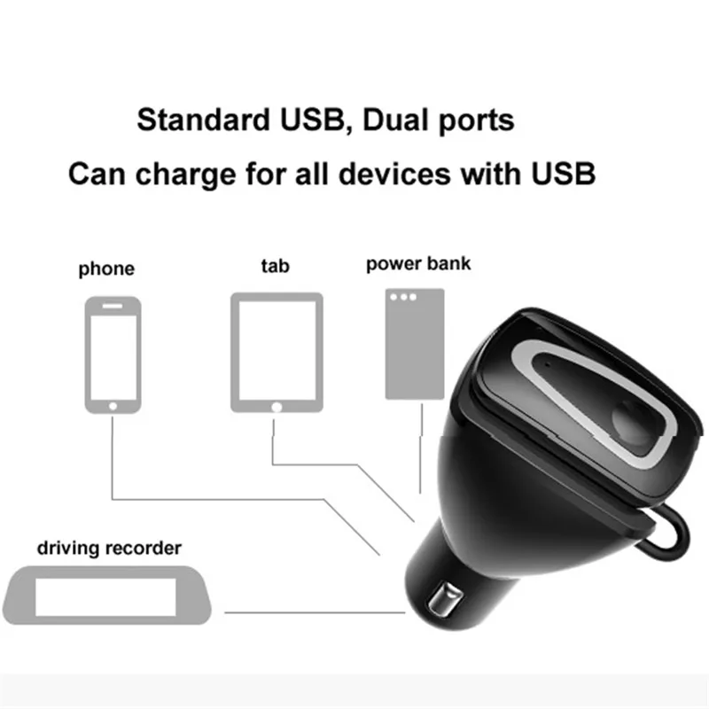 Беспроводной Bluetooth 4 0 наушники Dual 3.1A USB Автомобильное зарядное устройство для