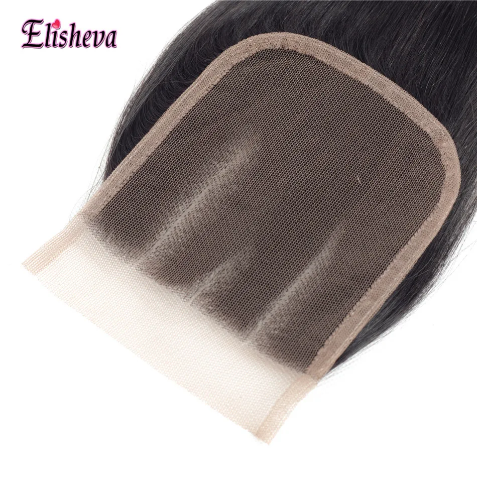 Elisheva 4 Bundles With Closure Brazillian Human Hair Straight Hair Closure With Bundles Nonremy Hair Extensions 5PCS/Lot