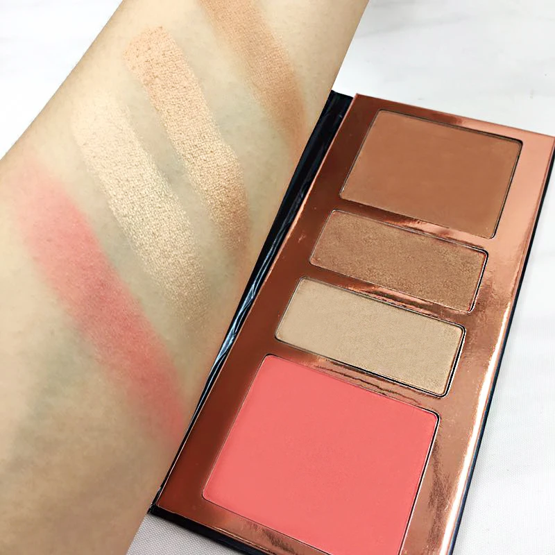 Beauty Glazed Brand Makeup Highlight Palette Powder Shadow Cosmetics Matte Face Pressed Pale 4 Colors In 1 |