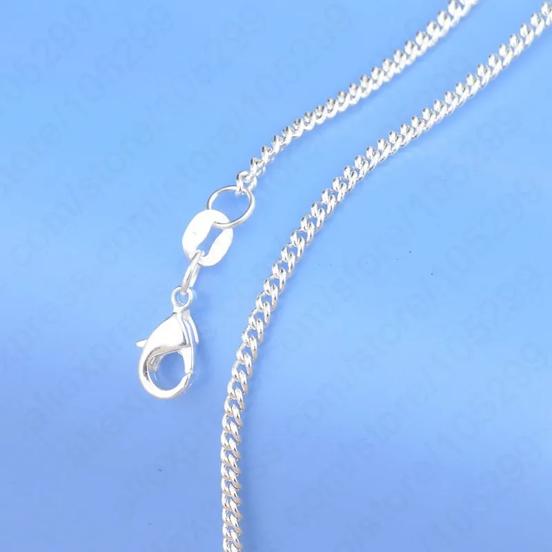 

Hot Sale 1PC Fast Shipping 925 Sterling Silver Chain Necklace With Big Discount, 16"-30"Popular Flat Curb Chains Jewelry
