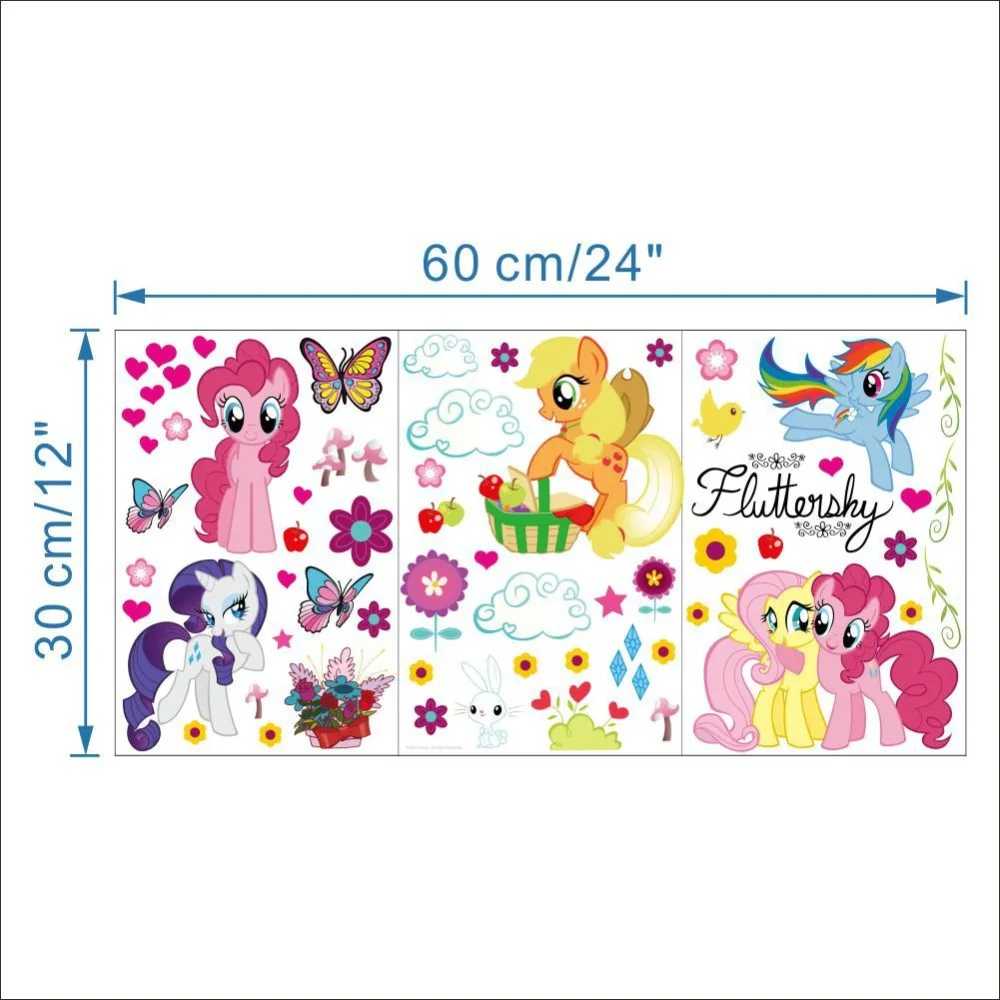 30*60 см Подлинная My Little Pony детская мультяшная наклейка s Детский Сад Дом наклейка на стену игрушки