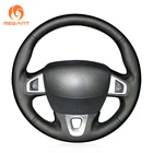 Чехол MEWANT из натуральной кожи для руля Renault Megane 3 Scenic 3 (Grand Scenic) Kangoo 2 Fluence (ZE) SM3, черный