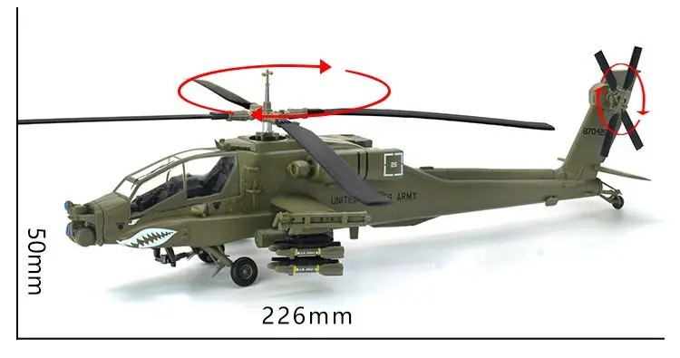 1/72 весы предварительно собран Apache AH-64A военный вертолет атака AH-64 Хобби Коллекционные обработанные пластиковые трёхмерными чертёжами