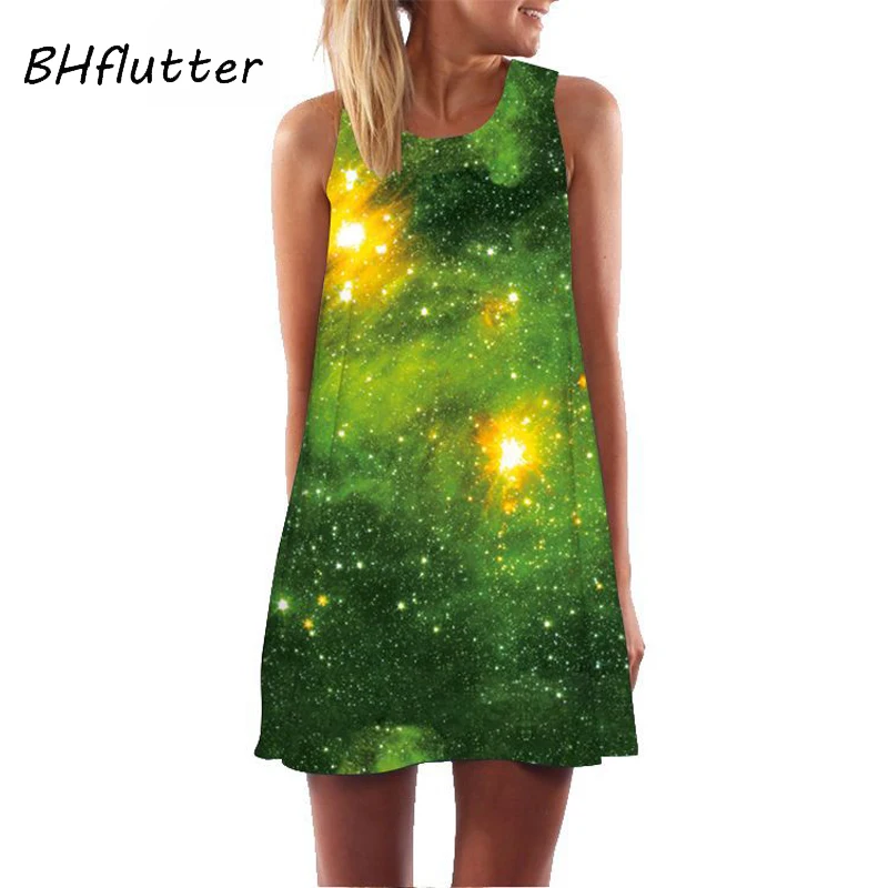 Платье в стиле бохо от BHflutter с цифровым принтом летнее повседневное шифоновое