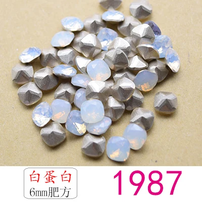 white opal 10 шт./упак. Стразы Белый опал оптом Свободные Стразы СТЕКЛО КРИСТАЛЛЫ бусины 6 X: для детей от 6 до 12 лет Цвета камень камни для нейл-арта Стразы страз - Цвет: white opal
