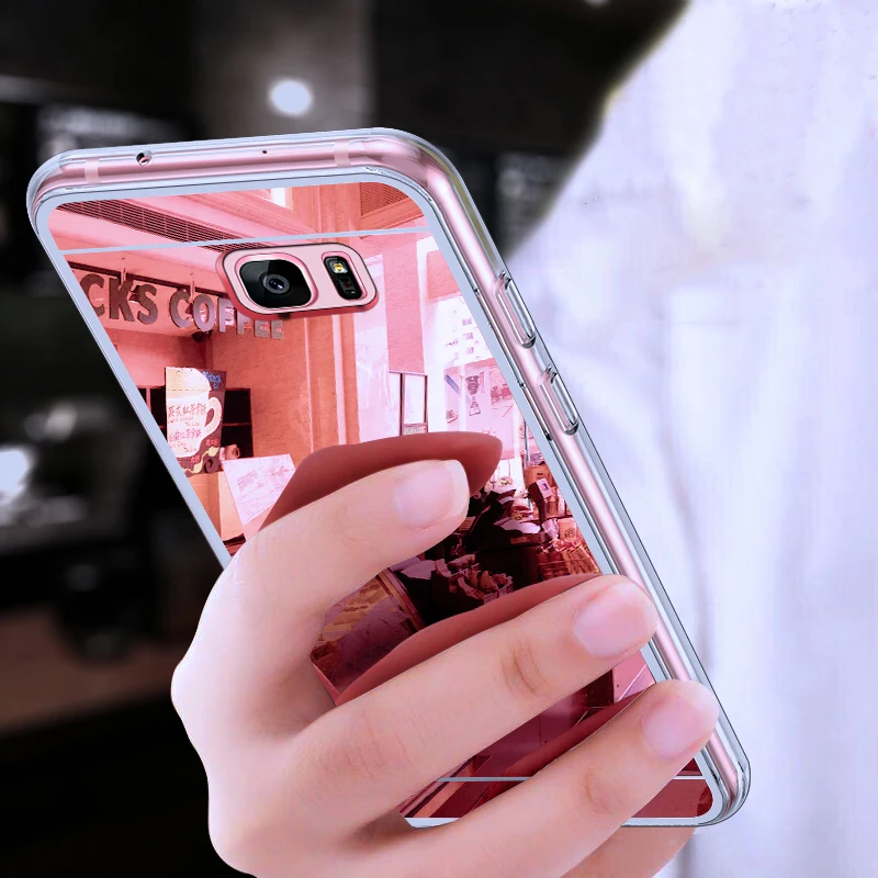 Роскошный зеркальный чехол из ТПУ для Samsung Galaxy A7 2018 A6 A8 Plus A9 A3 A5 2017 2016 J3 J4 J6 J8 J2 J5 J7 Prime