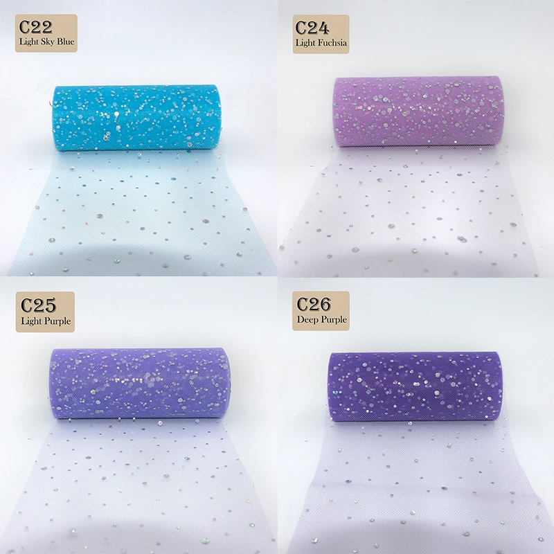 15cm*22m Glitter Sequin Tulle Roll Tutu Fabric Wedding Decoration Organza 25 Yards Birthday Party Supplies | Дом и сад