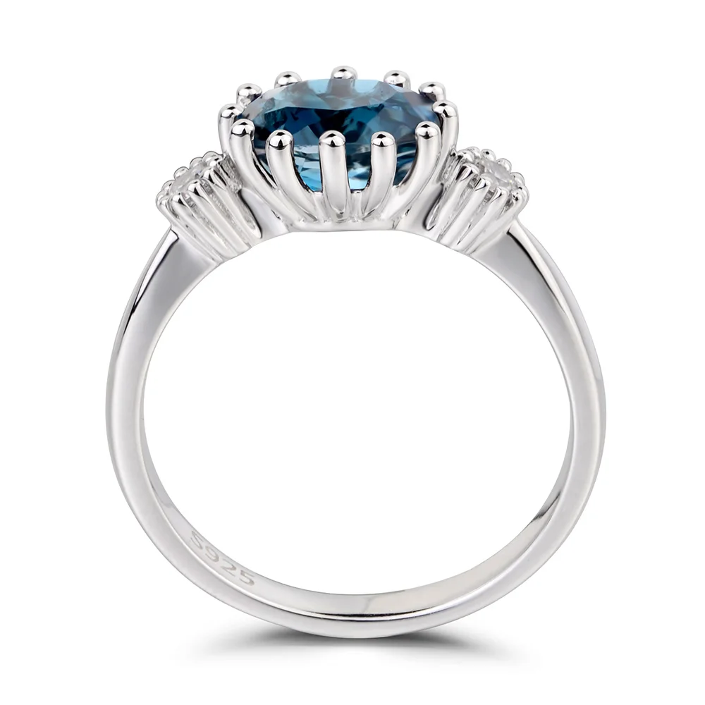 Женское Обручальное кольцо с голубым топазом | Кольца