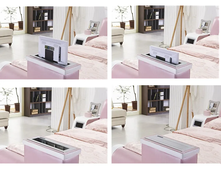 Настоящая Натуральная кожа кровать ТВ мягкие кровати спальня camas горит muebles de dormitorio yatak мобильный кварто массаж динамик bluetooth