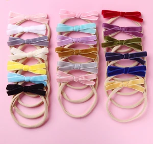 Бархатная повязка на голову MengNa, повязка на голову с бантом для новорожденных, нейлоновые повязки на голову для девочек, детские праздничные подарочные аксессуары для волос, 36 шт.лот, 2019