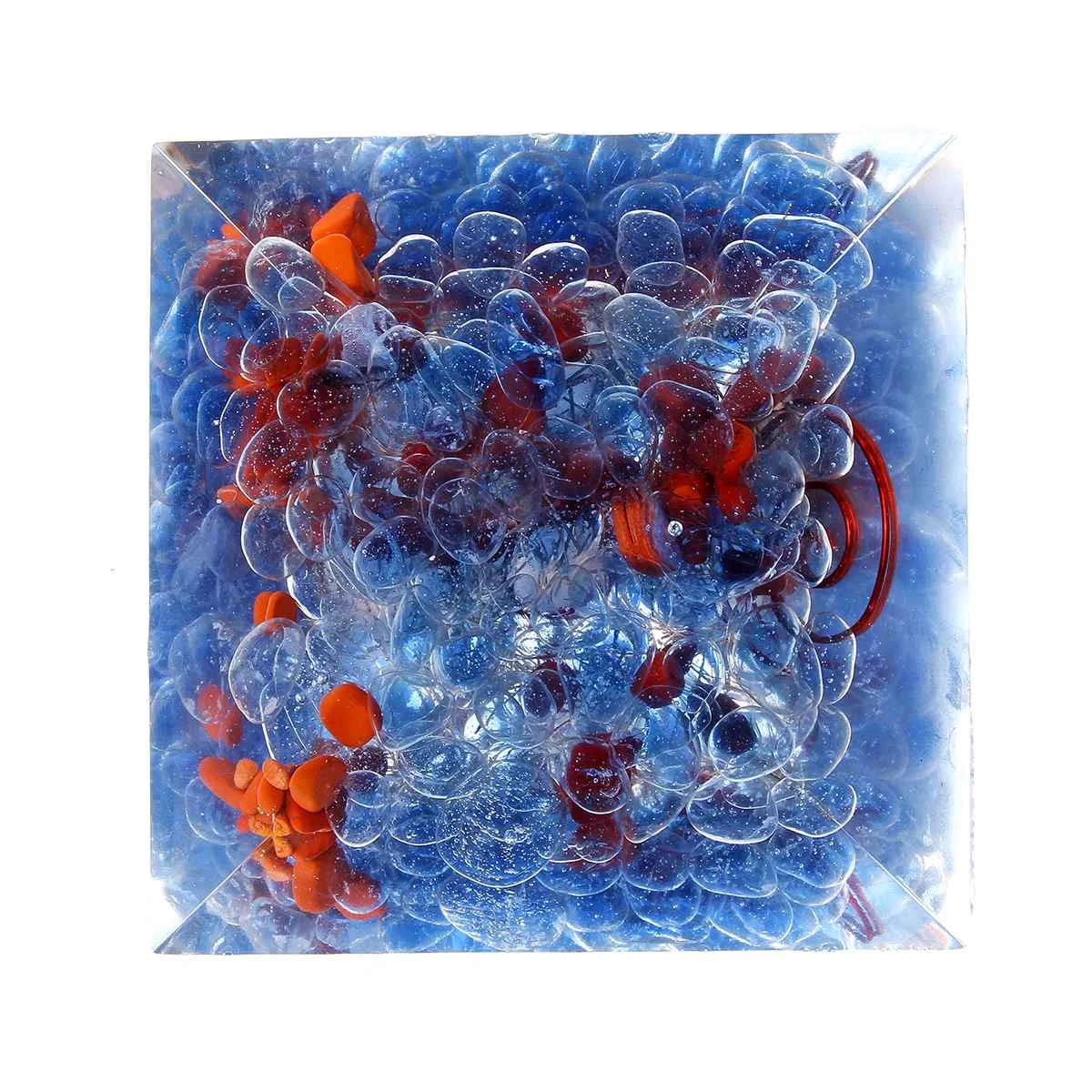 Aura Crystal 65 мм Orgone Energy конвертер Orgonite Пирамида успокаивает камень, меняющий магнитное поле жизни смолы